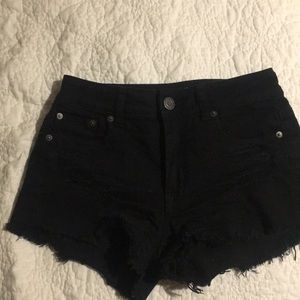 black jean shorts